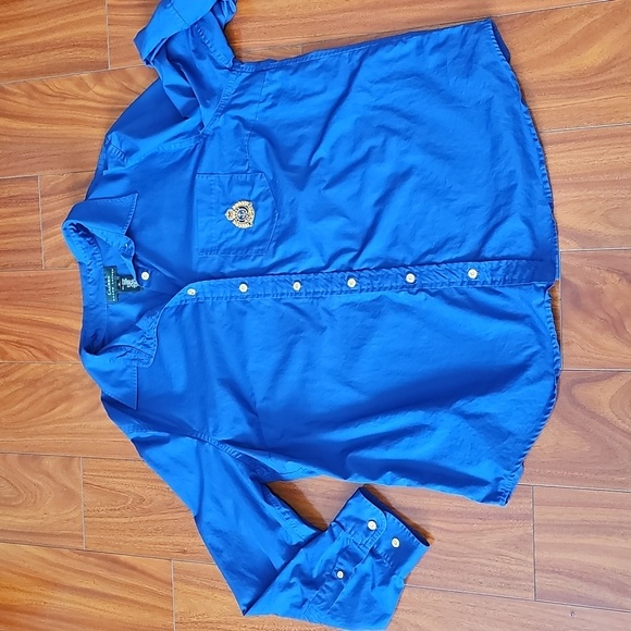 Lauren Ralph Lauren Womens Vintage Long Sleeve Button Up Cotton Dress Shirt Sz1X - Picture 9 of 9